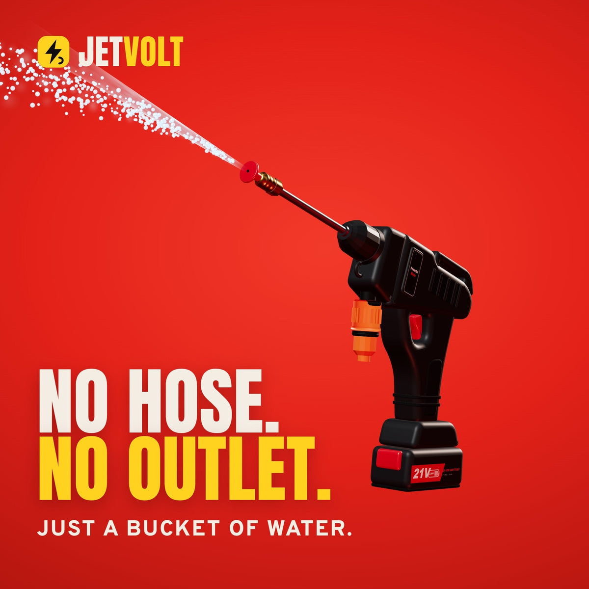 JETVOLT PRO — Cordless Pressure Washer Kit with 2 Batteries & Foam Cannon